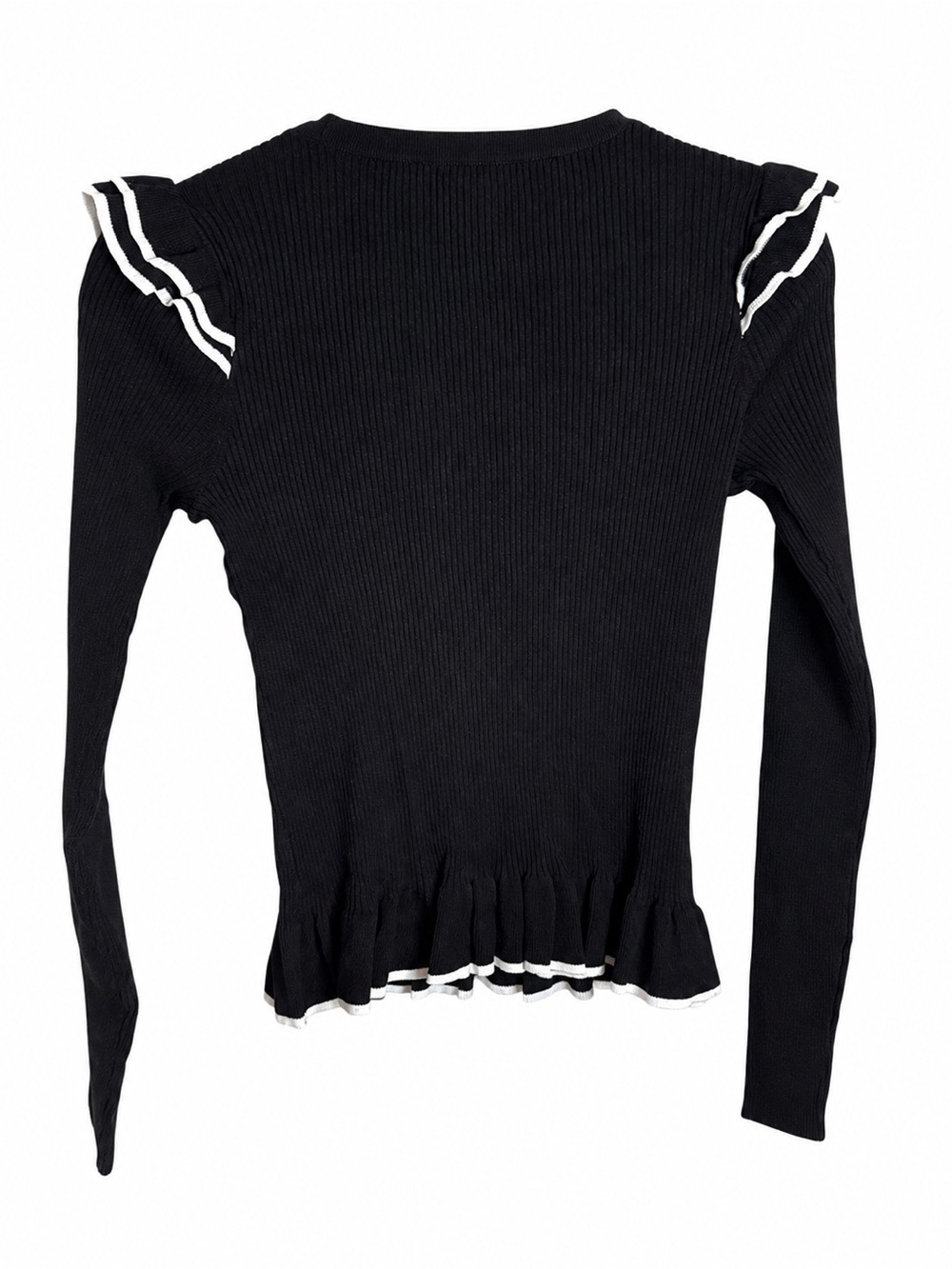 🌺Club Monaco Ruffled Skarlie Ribbed Sweater - Picture 5 of 6